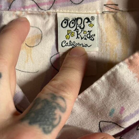 Amazing vintage 80s kids dress pastel abstract pattern - Picture 4 of 4